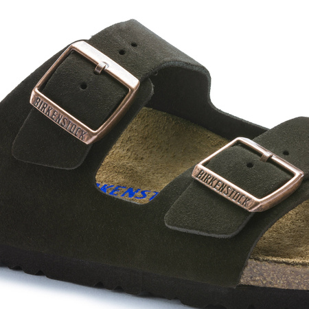 Klapki Birkenstock Arizona Soft Footbed Suede Leather Mocha narrow wąskie męskie/damskie (0951313)