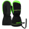 Wyprzedaż - Rękawice snowboardowe dziecięce REUSCH Maxi R-TEX® XT Mitten ocieplane jednopalczaste na narty wodoodporne czarno-zielone (62/85/515/7781)