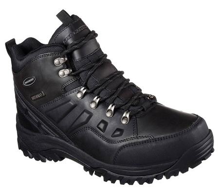 Wyprzedaż - Buty trekkingowe męskie Skechers Relaxed Fit Relment Traven sneakersy outdoorowe czarne (65529-BBK)