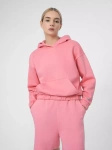 Bluza sportowa damska 4F pink modna dresowa z regulowanym kapturem różowa (4FSS23TSWSF255-54S)