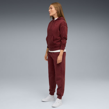 Bluza damska Puma ESS Elevated Relaxed Wash Hoodie bordowa (688103 96)