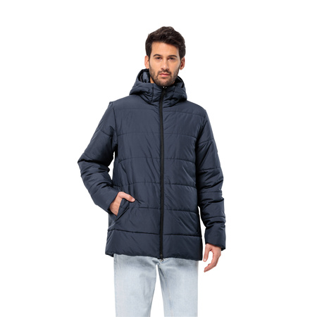 Wyprzedaż - Kurtka przejściowa męska Jack Wolfskin Deutzer Long JKT wodoodporna granatowa (1207451_1010)