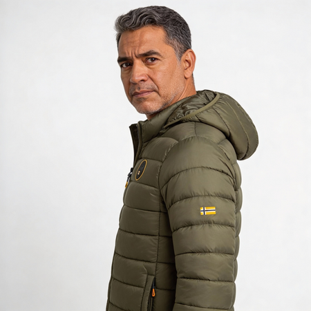 Kurtka męska Geographical Norway AMIGOMAP LONG HOOD DB KAKI MEN 233 KAKI (WZ5087H/GN-KAKI)