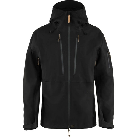 Kurtka z kapturem trekkingowa męska Fjällräven Keb Eco-Shell Jacket M Black outdoorowa czarna (F82411-550)