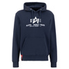 Bluza z kapturem męska Alpha Industries Basic Hoody z odblaskowym logo granatowa (178312-02)