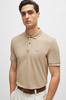 Koszulka Polo męska BOSS Pallas Dark Beige regular fit beżowa (50468301-255)