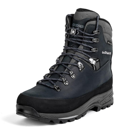 Buty trekkingowe męskie szare Lowa Tibet GTX navy/graphite trapery wodoodporne skórzane GORE-TEX granatowe (210680 6927)