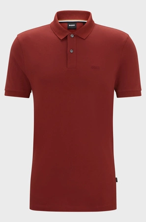 Koszulka Polo męska BOSS Pallas Open Brown regular fit brązowa (50468301-248)