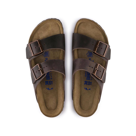 Klapki Birkenstock Arizona Soft Footbed Oiled Leather Habana regular szerokie męskie/damskie (452761)