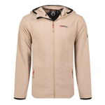 Wyprzedaż - Polar męski Geographical Norway UNICIA MEN 224 bluza z kapturem rozpinana ciepła beżowa (WX3713H/GN)