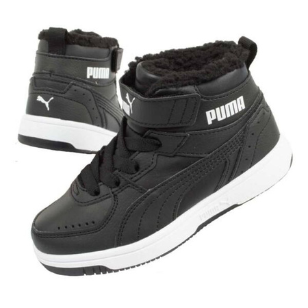 Wyprzedaż - Buty sportowe zimowe dziecięce Puma Rebound Joy Jr sneakersy wysokie czarne (375479-01)
