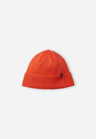 Wyprzedaż - Czapka zimowa dziecięca Reima Beanie Kalotti Red Orange Junior z certyfikowanej wełny pomarańczowa (5300232A-2820)