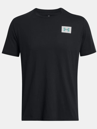 Koszulka męska UNDER ARMOUR Color Block Logo Left Chest bawełniana czarna (1382828-001)