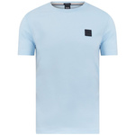 T-shirt męski BOSS Tiburt 278 Azzurro koszulka bawełniana regular fit błękitna (50515598-450)