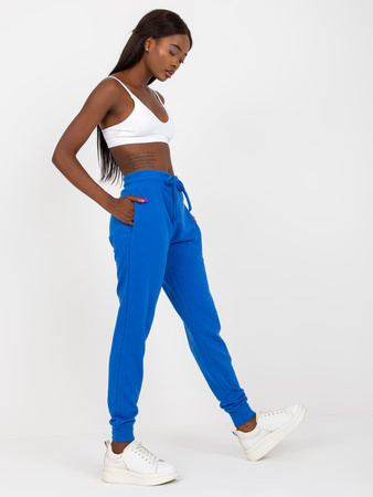 Wyprzedaż - Ciemnoniebieskie dresowe spodnie basic jogger   (B-005.56)