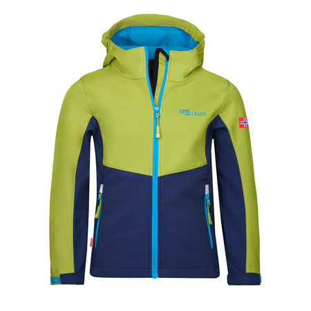 Kurtka softshellowa dziecięca Trollkids Kids Kristiansand Jacket żółta/granatowa (320-345)