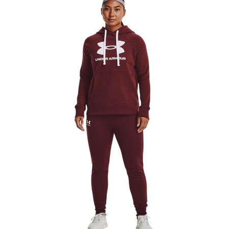 Spodnie damskie Under Armour Rival Fleece bordowe (1356416 690)