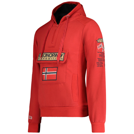 Bluza z kapturem męska Geographical Norway Gymclass EO DB MEN 100 czerwona (WU6618H/GNO/Red)