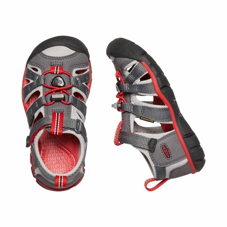 Sandały trekkingowe na lato dziecięce Keen Seacamp II CNX Magnet/Drizzle szare (KE-1022970)