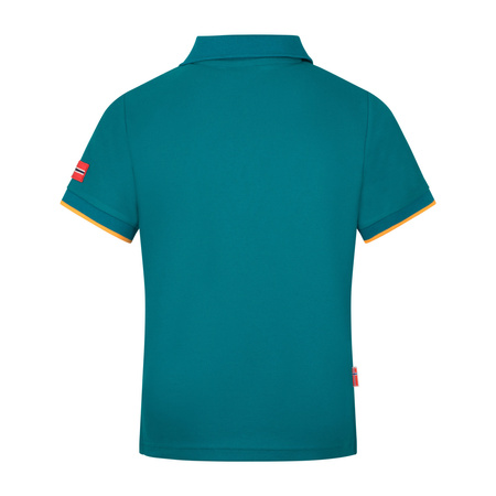 Polo Trollkids Bergen XT Quick-dry UPF30+ zielony lagunowy/zachód słońca na Saharze (108-359)