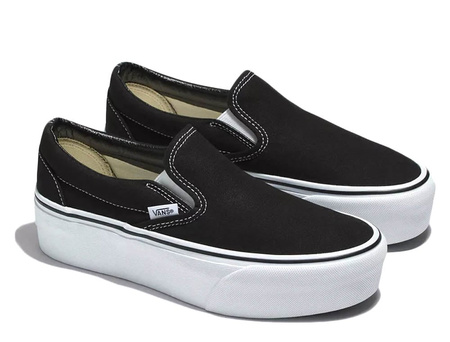 BUTY VANS UA CLASSIC SLIP-ON STACKF BLACK/TRUE WHIT