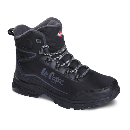 Wyprzedaż - Buty zimowe męskie Smartstep Lee Cooper Black trapery trekkingowe wodoodporne czarne (LCJ-23-01-2017M)