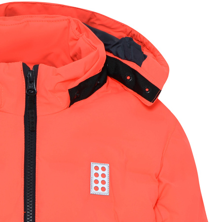 Wyprzedaż - Kurtka zimowa puchowa dziecięca Lego Wear Kid's Jipe 706 Jacket z kapturem pomarańczowa (22879-302)