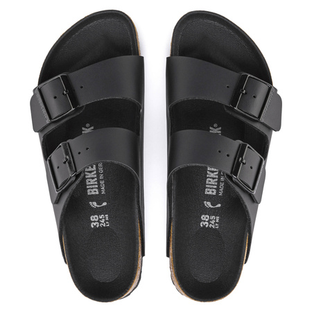 Klapki damskie Birkenstock Arizona Triples Black Birko-Flor narrow wąskie czarne (1019069)