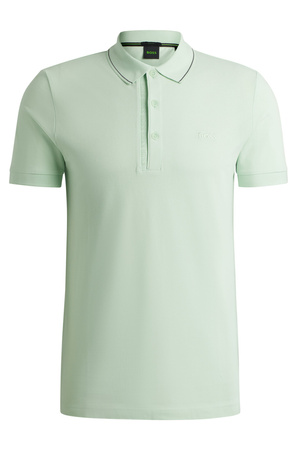 Koszulka Polo męska BOSS Paule 4 Open Green slim fit zielona (50506195-388)