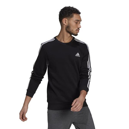 Bluza męska adidas Performance M 3S FL SWT dopasowana nierozpinana ze ściągaczami czarna (GK9106)