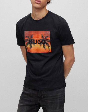 Koszulka męska Hugo Boss T-shirt na lato czarna (50488952-001)