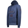 Bluza 3/4 zip męska Geographical Norway GYMCLASS EO TIEDYE BADGE MEN 100 z kapturem granatowa (WU8270H-GNO-NAVY)