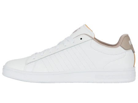 Męskie sneakersy K-Swiss COURT SHIELD II WHITE/TAUPE/JURASSIC GOLD-M (04412-988-M)