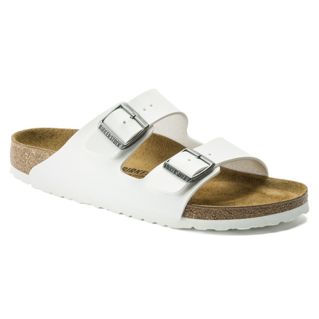 Klapki damskie Birkenstock Arizona Birko-Flor Narrow White na wąską stopę (0552683)