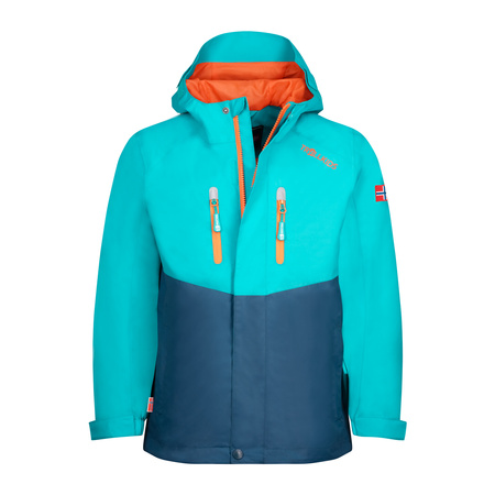 Kurtka przeciwdeszczowa dziecięca dla chłopca/dziewczynki Trollkids Kids Nusfjord Jacket lake blue/mystic blue (420-191)