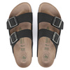 Klapki damskie/męskie Birkenstock Arizona Vegan Birko-Flor Nubuck na wąską stopę czarne (1019057)
