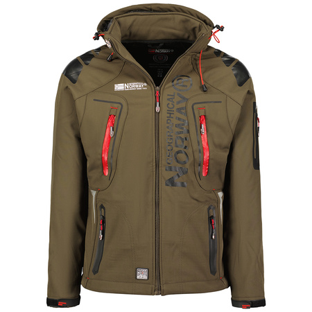 Kurtka zimowa męska Geographical Norway Techno KAKI-RED DB MEN 056 wiatroszczelna nieprzemakalna zielona (WW4342H/GN)