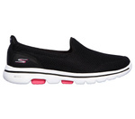 Tenisówki damskie sportowe Skechers GO WALK 5 półbuty czarne z różową podeszwą (15901-BKHP)