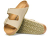 Klapki damskie Birkenstock Arizona BF Faded Khaki Birko-Flor wąskie narrow beżowe (1027697)