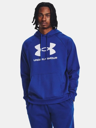 Bluza z kapturem męska UNDER ARMOUR Rival Fleece Logo kangurka niebieska (1379758-400)