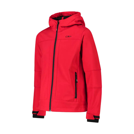 Wyprzedaż - Kurtka z kapturem CMP Kid Jacket Fix Hood dziecięca/młodzieżowa trekkingowa czerwona (3A00094-55BE)