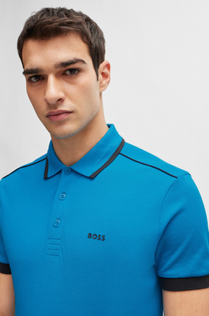 Koszulka Polo męska BOSS Paddy 1 Turquoise/Aqua regular fit turkusowa (50512995-442)