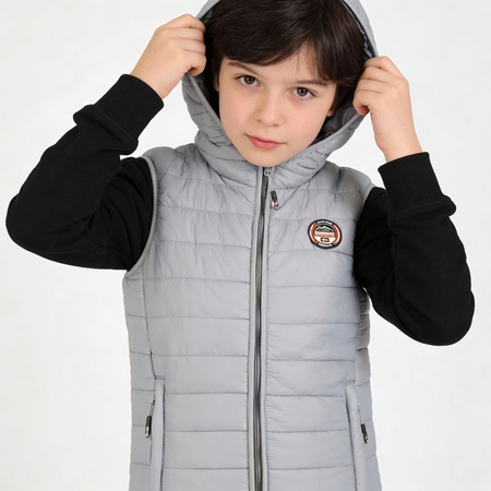 Bezrękawnik Geographical Norway VATIKA HOOD EO GIRL 233 jasnoszary dla dziweczynki (WW2008E/GNO-Light Grey)
