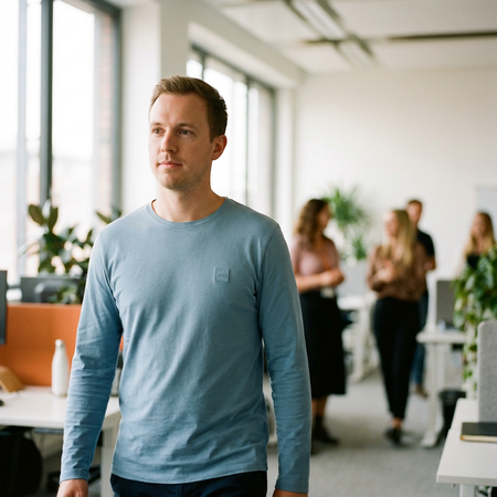 Koszulka męska Boss Tacks z długim rękawem na co dzień 100% bawełny wygonda