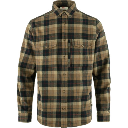 Koszula z długim rękawem męska Fjällräven Värmland Heavy Flannel Shirt M Dark Sand-Dark Navy (F88398-227-555)