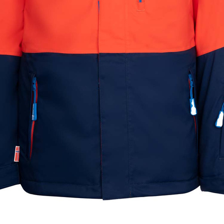Kurtka zimowa dziecięca Trollkids Kids Hallingdal Jacket outdoorowa pomarańczowa/granatowa (226-705)