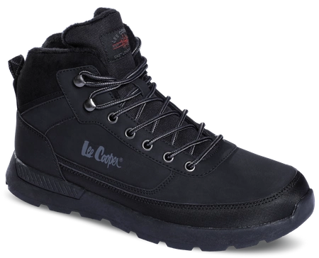 Buty trekkingowe męskie Smartstep Lee Cooper Black outdoorowe ocieplane czarne (LCJ-23-31-3048M)