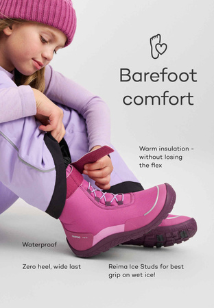 Buty zimowe Reima ReimaTec barefoot dla dzieci Talvella Junior (5400151A-5390)