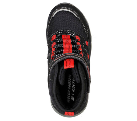 Wyprzedaż - Buty sportowe dziecięce Skechers S-Lights Mega Surge lampki led w podeszwie czarne (400131L-BKRD)