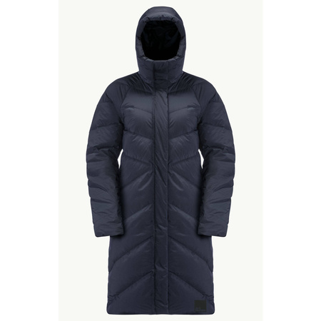 Kurtka zimowa damska Jack Wolfskin MARIENPLATZ COAT W night blue Down Insulated granatowa  (1206971_1010)